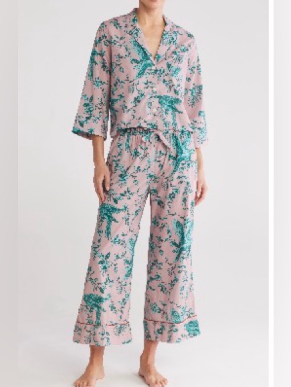 Desmond & Dempsey Women's Tropical Bird Pajama Set